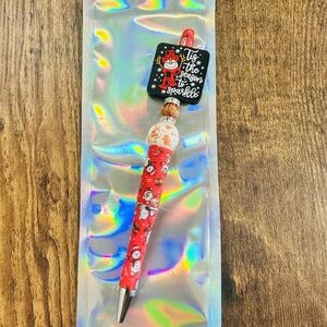Holiday Red Ballpoint Pen with Festive Characters